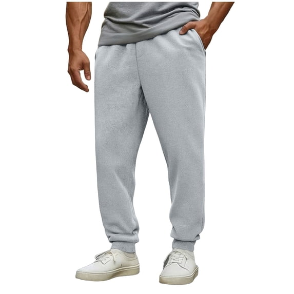 LIaqionyy Men's Sweatpants Cotton Comfortable Elastic Bottom Drawstring Waist Sweatpant for Men Exercise Jogger
