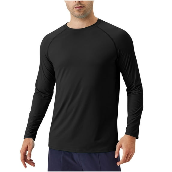 LIaqionyy Men's Swim Shirts UPF 50+ UV Sun Protection Long Sleeve Lightweight Quick Dry Tops
