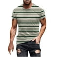 thumbnail image 1 of LIaqionyy Men's T Shirt Crew Neck Striped Casual Basic Shirts Color Block Stretch Summer Tees Big and Tall Tops, 1 of 5