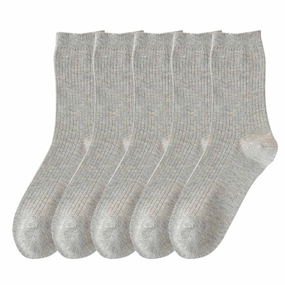 LIaqionyy Mens 5 Pack Crew Socks Cotton Dress Solid Color Casual Classic Business Soft Breathable Sock
