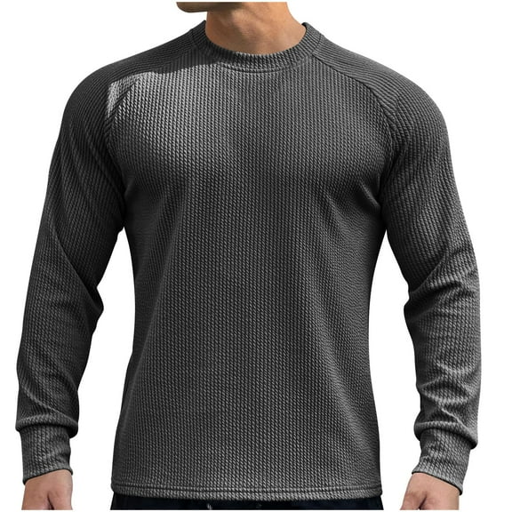 LIaqionyy Mens Big and Tall Classic T-Shirt Slim Long Sleeve Crewneck Casual Pullover Casual Lightweight Tops