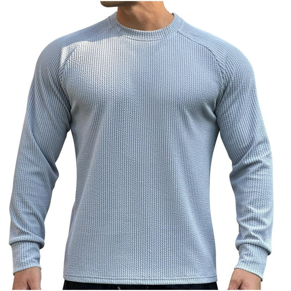 LIaqionyy Mens Big and Tall Classic T-Shirt Slim Long Sleeve Crewneck Casual Pullover Casual Lightweight Tops