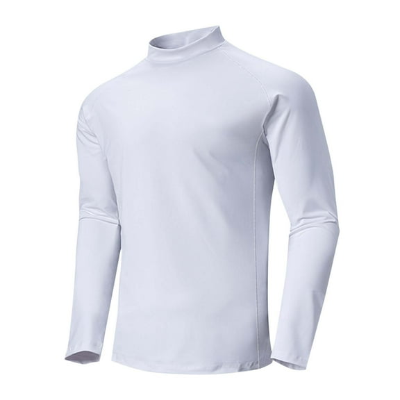 LIaqionyy Mens Big and Tall Mock Turtleneck Thermal Undershirt Shirts Basic Activewear Pullover Running Tops