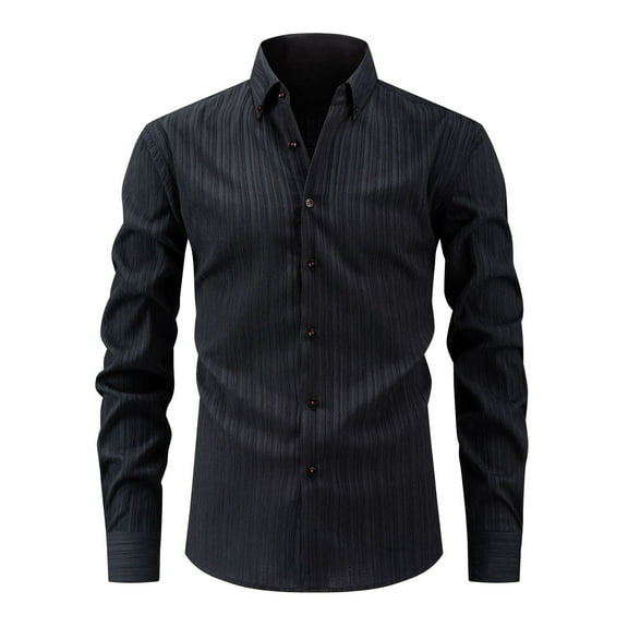 LIaqionyy Mens Button down Dress Shirt Work Formal Shirts Casual Long Sleeve Business Wedding Clothes