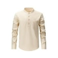 thumbnail image 1 of LIaqionyy Mens Button down Shirt Casual Classic Cotton Long Sleeve T Shirts Solid Color Tops with Pocket, 1 of 4