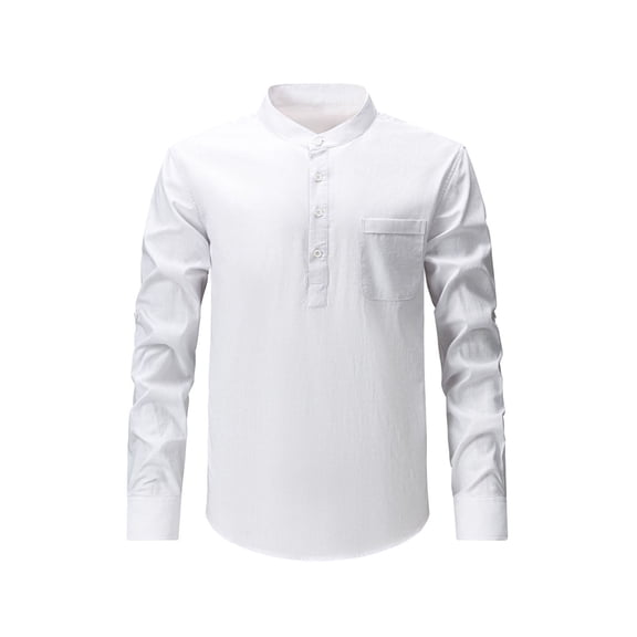 LIaqionyy Mens Button down Shirt Casual Classic Cotton Long Sleeve T Shirts Solid Color Tops with Pocket