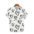 thumbnail image 1 of LIaqionyy Mens Button down Short Sleeve Shirt Casual Heart Graphic T Shirts Fashion Beach Valentine's Day Tops M-4XL, 1 of 5