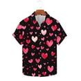 thumbnail image 1 of LIaqionyy Mens Button down Short Sleeve Shirt Casual Heart Graphic T Shirts Fashion Beach Valentine's Day Tops M-4XL, 1 of 5