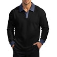 thumbnail image 1 of LIaqionyy Mens Collared Shirts Long Sleeve Casual Loose Fashion Classic Golf Shirt Business Work Pullover Tops, 1 of 6