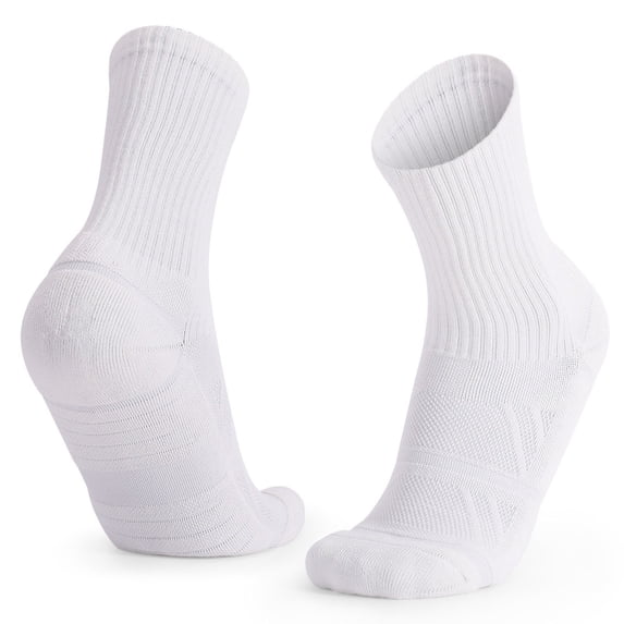LIaqionyy Mens Cotton Sports Crew Socks Casual Comfortable Breathable Solid Color Running Workout Work Sock