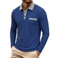 thumbnail image 1 of LIaqionyy Mens Golf Long Sleeve Shirt Classic Button Basic Solid Color Collared Fashion Casual Shirts with Pockets, 1 of 7