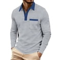 thumbnail image 1 of LIaqionyy Mens Golf Long Sleeve Shirt Classic Button Basic Solid Color Collared Fashion Casual Shirts with Pockets, 1 of 7