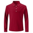 thumbnail image 1 of LIaqionyy Mens Golf Shirts Long Sleeve Solid Color Classic Button Collared Shirt for Men Business Work Casual Tops, 1 of 5