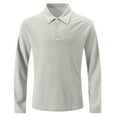 thumbnail image 1 of LIaqionyy Mens Golf Shirts Long Sleeve Solid Color Classic Button Collared Shirt for Men Business Work Casual Tops, 1 of 5