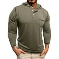 thumbnail image 1 of LIaqionyy Mens Hoodie Shirts Drawstring Lightweight Pullover Long Sleeve Button Tops Casual Running Shirt, 1 of 7