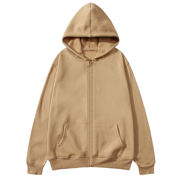 LIaqionyy Mens Hoodie Sweatshirt Jackets Full Zipper Fall Solid Color Sweatshirts Casual Jacket with Pockets