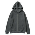 thumbnail image 1 of LIaqionyy Mens Hoodie Sweatshirt Jackets Full Zipper Fall Solid Color Sweatshirts Casual Jacket with Pockets, 1 of 6