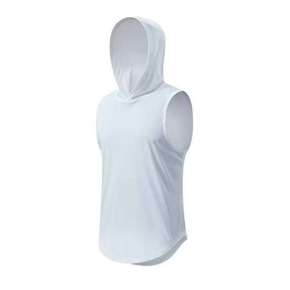 LIaqionyy Mens Hoodie Tank Top Sleeveless Solid Color T Shirt Summer Casual Shirts Muscle Tee Clothes for Men