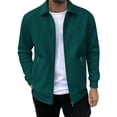 thumbnail image 1 of LIaqionyy Mens Jacket Sweatshirts Full Zip Casual Mock Neck Long Sleeve Tops Soft Fall Coats with Pocket, 1 of 3
