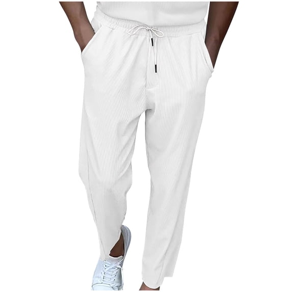 LIaqionyy Mens Jogger Sweatpants Pants Drawstring Workout Elastic Waist Running Breathable Jogging Pant
