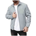 thumbnail image 1 of LIaqionyy Mens Lightweight Jackets Full Zip Casual Solid Color Long Sleeve Work Dress Business Jacket Coat with Pocket, 1 of 3