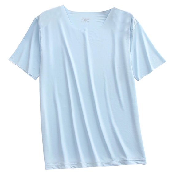 LIaqionyy Mens Pajama Short Sleeve Crew Neck Comfortable Casual Breathable Lightweight Workout Soft Tee Shirt L-5XL