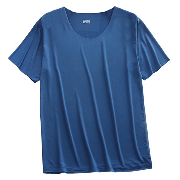 LIaqionyy Mens Pajama Short Sleeve Crew Neck Comfortable Casual Breathable Lightweight Workout Soft Tee Shirt L-5XL