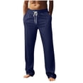 thumbnail image 1 of LIaqionyy Mens Pajamas Pants Drawstring Elastic Waist Baggy Work Bottom Sleepwear Lounge Pant with Pockets, 1 of 7