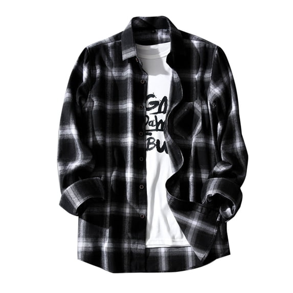 LIaqionyy Mens Plaid Shirts Long Sleeve Button down Casual Collared Shirt Lightweight Business Work Tops Clothes