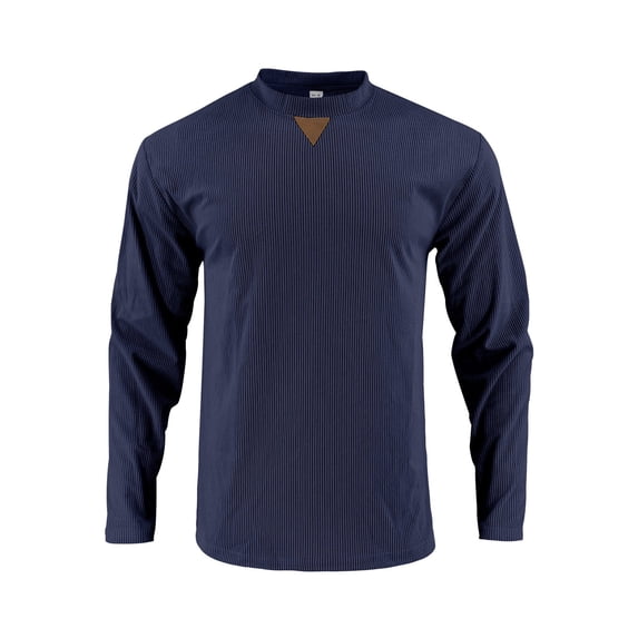 LIaqionyy Mens Pullover Shirt Crew Neck Corduroy Shirts Long Sleeve Casual Sweatshirts Solid Color Fall Tops