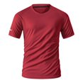 thumbnail image 1 of LIaqionyy Mens Quick Dry T Shirt Casual Soft Workout Short Sleeve Crew Neck Solid Color Gym Running Tops, 1 of 7