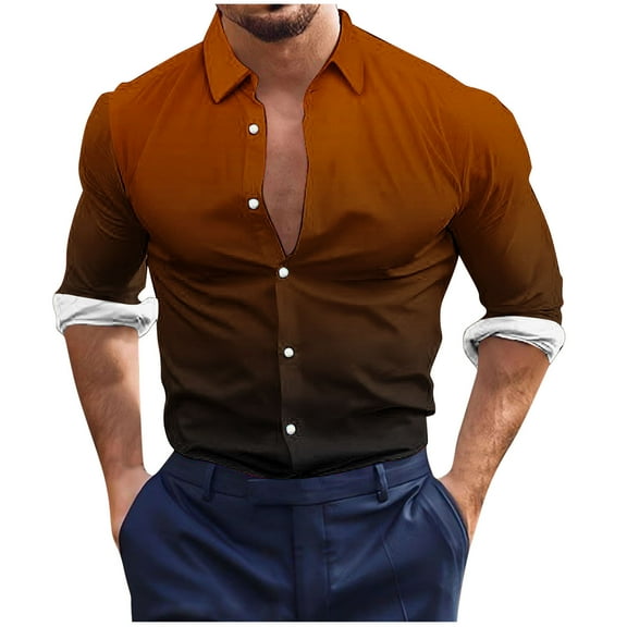 LIaqionyy Mens Shirts Button down Long Sleeve Fashion Casual Collared Business Wedding Party Shirt Clothes