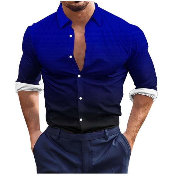 LIaqionyy Mens Shirts Button down Long Sleeve Fashion Casual Collared Business Wedding Party Shirt Clothes