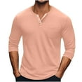 thumbnail image 1 of LIaqionyy Mens Shirts Casual Long Sleeve Pullover Tops Crew Neck Button up Fall Fashion Classic T Shirt, 1 of 6