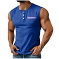 thumbnail image 1 of LIaqionyy Mens Shirts Sleeveless Button down Shirt Workout Muscle Tank Tops Casual Basic Summer Top Clothes, 1 of 7