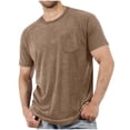 thumbnail image 1 of LIaqionyy Mens Short Sleeve Shirt Lightweight Crew Neck Casual Soft Summer Basic Tee Tops with Pocket M-4XL, 1 of 5