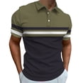 thumbnail image 1 of LIaqionyy Mens Striped Golf Shirt Business Sports Short Sleeve Collared Casual Lightweight Summer Tops Clothes S-5XL, 1 of 6