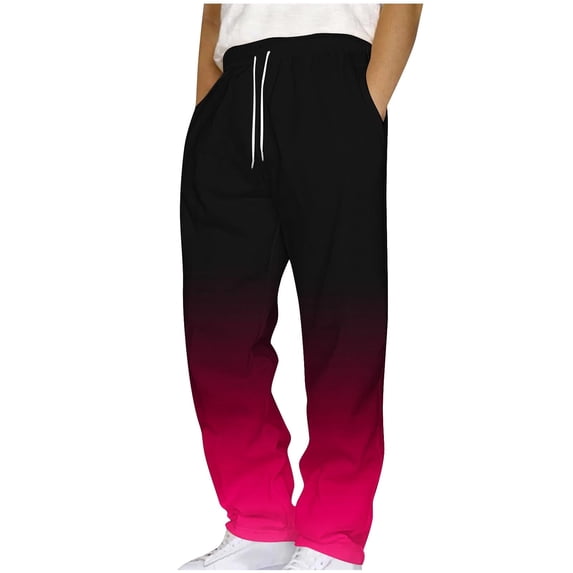 LIaqionyy Mens Sweatpants Baggy Lounge Pants Open Bottom Casual Drawstring Running Joggers with Pockets