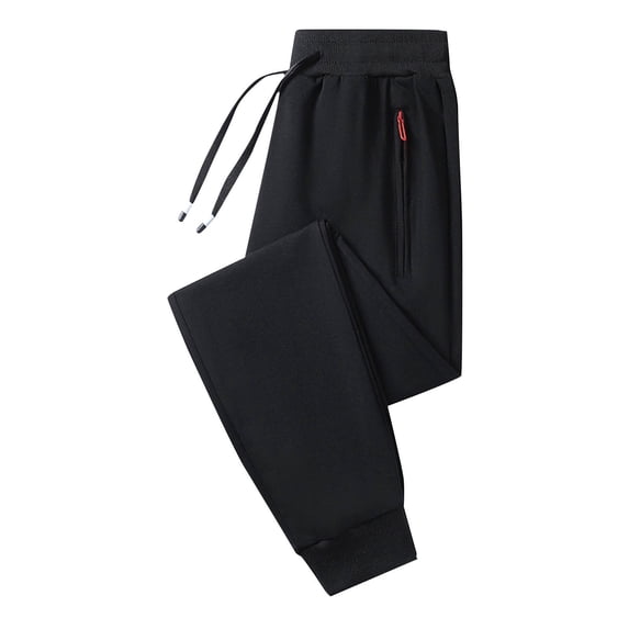 LIaqionyy Mens Sweatpants Straight Leg Open Bottom Joggers Running Casual Yoga Pants with Zipper Pockets