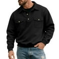thumbnail image 1 of LIaqionyy Mens Sweatshirts Casual Button Collared Classic Pullover Warm Sweatshirt Fall Winter Clothes, 1 of 5