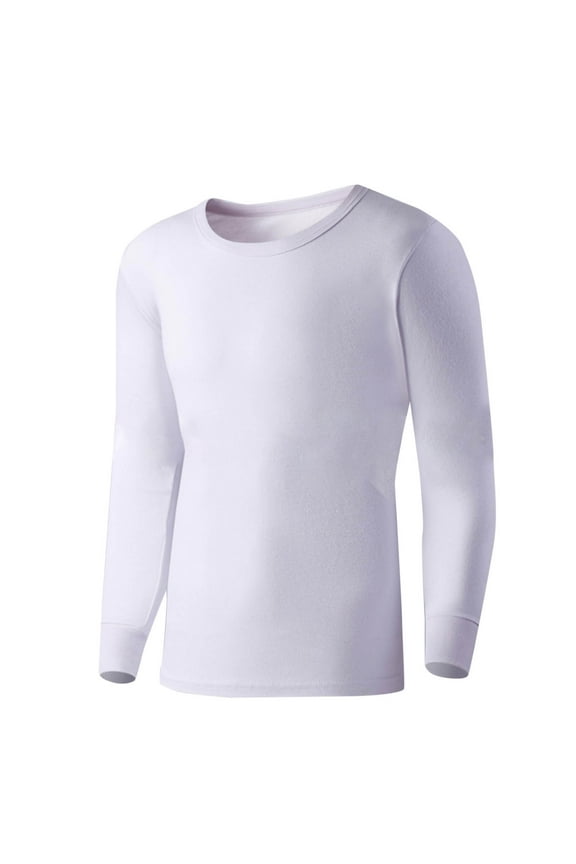 Mens Thermal Underwear Cotton Soft Fleece Lined Base Layer Shirts Warm Undershirt Winter Tops