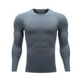 thumbnail image 1 of LIaqionyy Mens Thermals Shirt Fleece Lined Undershirt Long Sleeve Base Layer Cold Weather Workout Top, 1 of 7