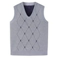 thumbnail image 1 of LIaqionyy Mens Vest Knitted Sweater Plaid Slim Sleeveless V Neck Tops Pullover Casual Business Waistcoat, 1 of 5