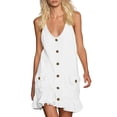 thumbnail image 1 of LIaqionyy Mini Dresses for Womens Cotton Linen Summer Scoop Neck Sleeveless Casual Loose Tunic Tank Sundress, 1 of 6