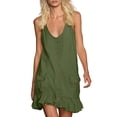 thumbnail image 1 of LIaqionyy Mini Dresses for Womens Cotton Linen Summer Scoop Neck Sleeveless Casual Loose Tunic Tank Sundress, 1 of 6