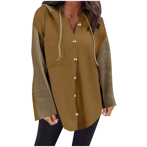 LIaqionyy Oversized Sweatshirt for Women Loose Casual Button Hooded Pullover Sweatshirts Hoodies with Pocket