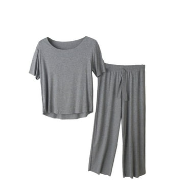 LIaqionyy Pajama Sets for Women Short Sleeve Nightshirt and Loose Shorts Comfy Nightgown Sleepwear Set