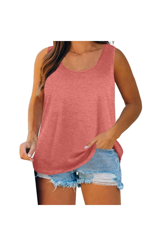 Plus Size Tank Tops for Womens Summer Sleeveless Scoop Neck T Shirts Top Casual Tees Tunics Shirt XXXXXL