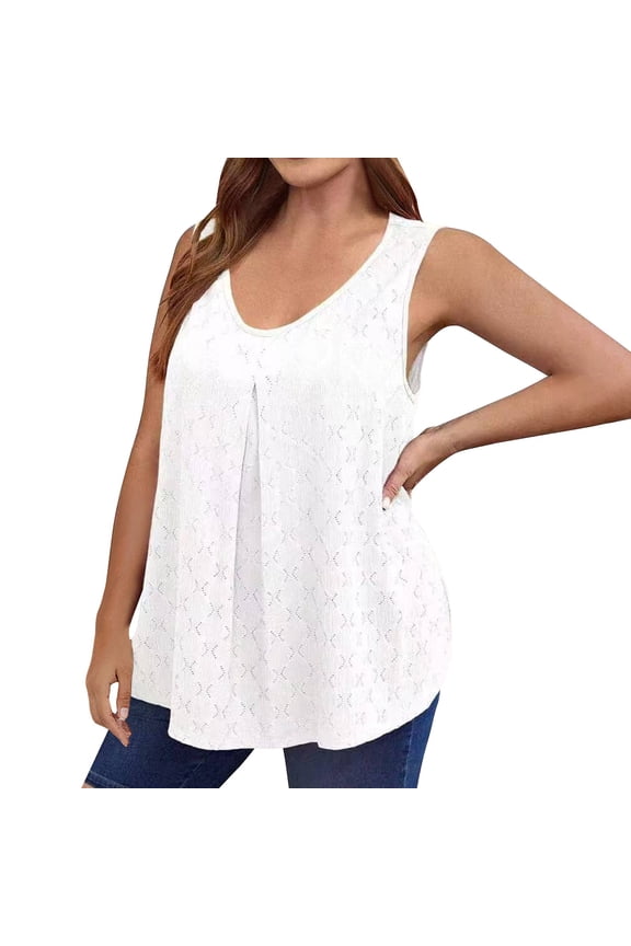 Plus Size Tank Tops for Womens Summer Top Sleeveless T Shirts Scoop Neck Loose Flowy Casual Tunic Shirt XXXXXL