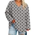 thumbnail image 1 of LIaqionyy Plus Size Tops for Womens V Neck Long Sleeve Casual Loose Blouse Fall Outfits Business Work Basic Tees Shirts, 1 of 7